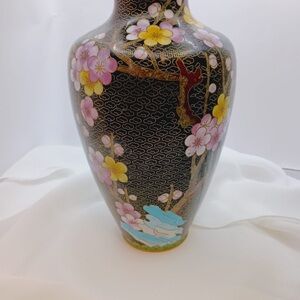Chinese cloisonné brass vase